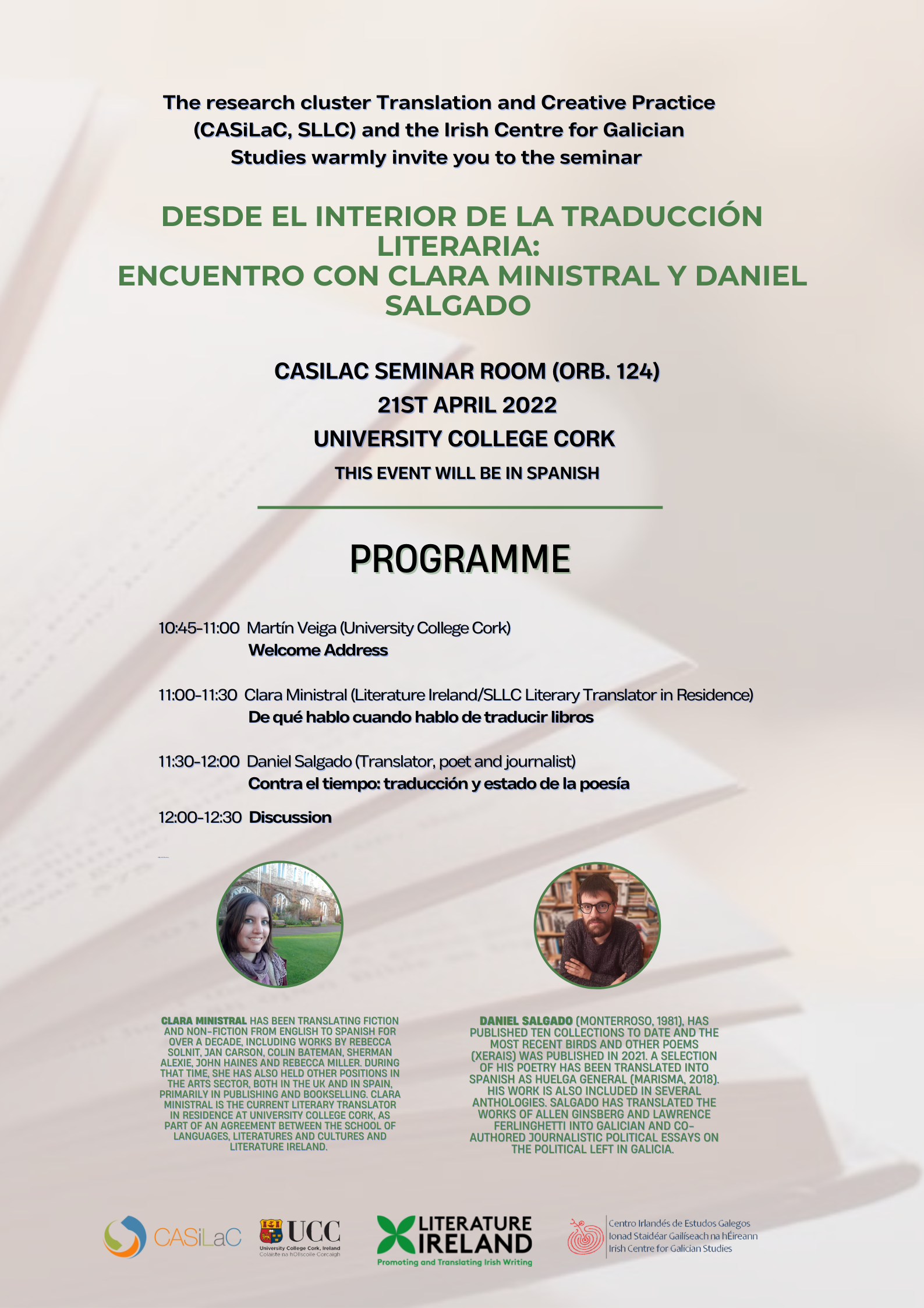 Seminario sobre tradución con Clara Ministral e Daniel Salgado