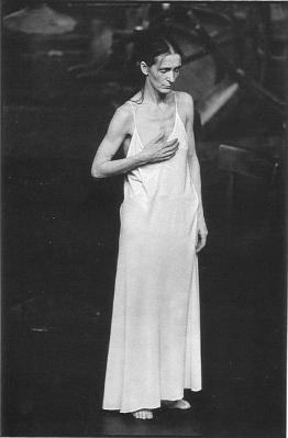 Pina Bausch performing in white dress