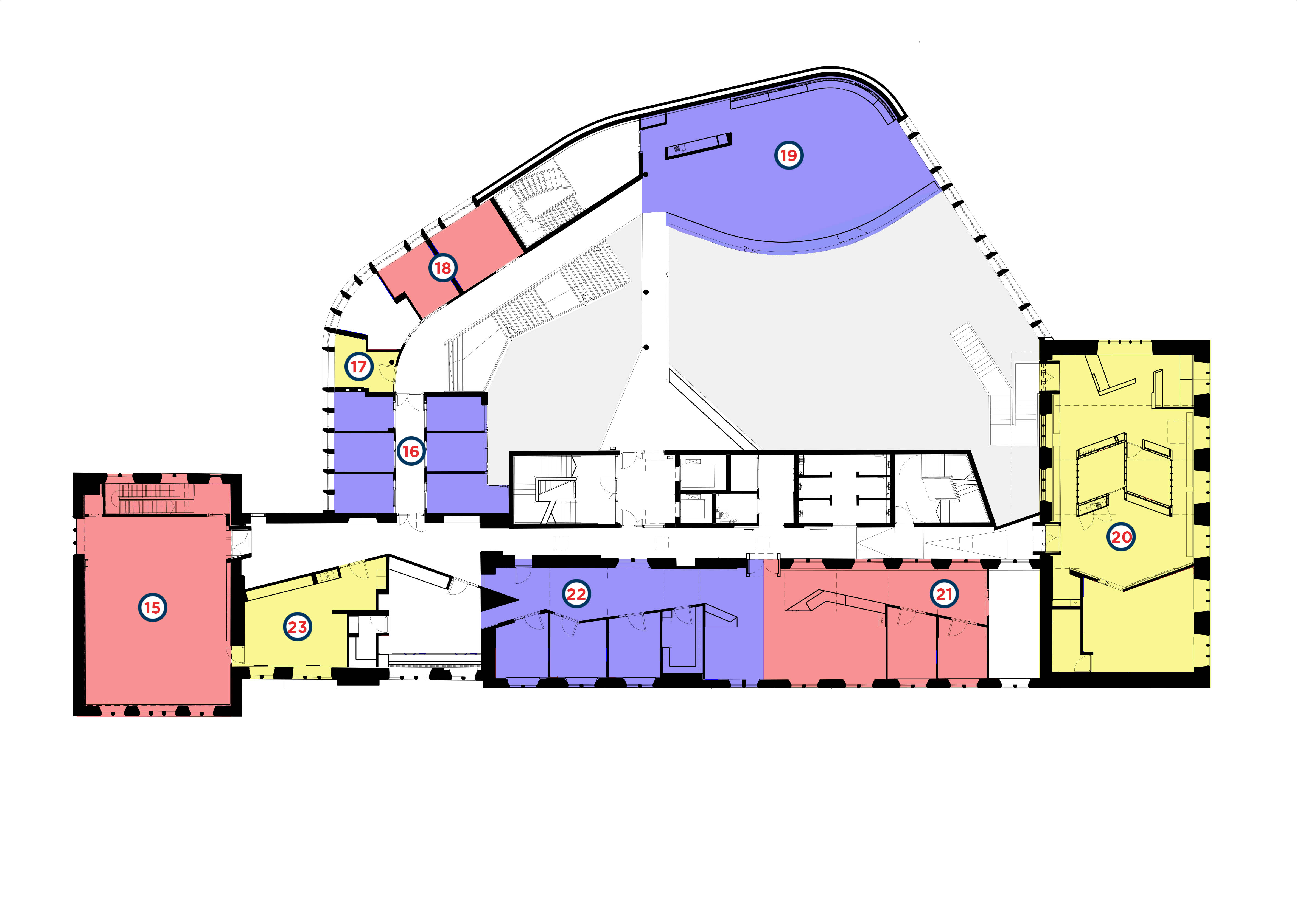 Layout floor plan of the First Floor of the Hub