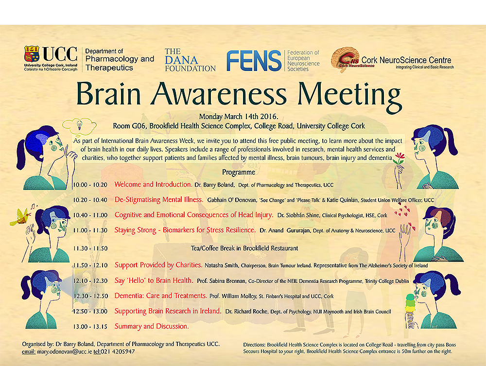 Dr Barry Boland organises Brain Awareness Meeting. All Welcome