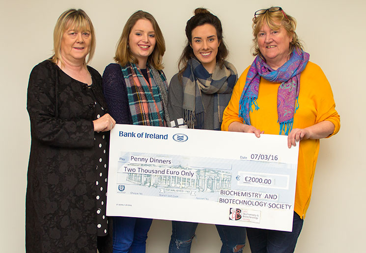 UCC Biochemistry and Biotechnology Society raise €2000 for Cork Penny Dinners