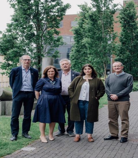 The Imagining 2050 team from left to right: Prof Ed Byrne SEFS, Dr Clodagh Harris and Dr Ger Mulally CACSSS, Dr Alexandra Revez SEFs and Dr Paul Bolger ERI