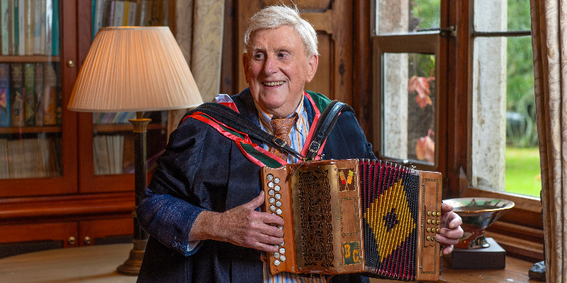 UCC presented Bobby Gardiner with an Honorary Masters Degree in recognition of his immense contribution in the field of music.