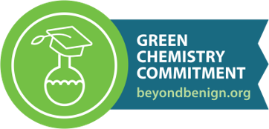 a logo for the Beyond Benign Green Chemistry Commitment