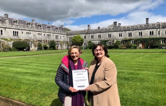 Trócaire awarded a certificate of appreciation to Dr Gertrude Cotter for her contribution to and support of Trócaire’s work over many years.