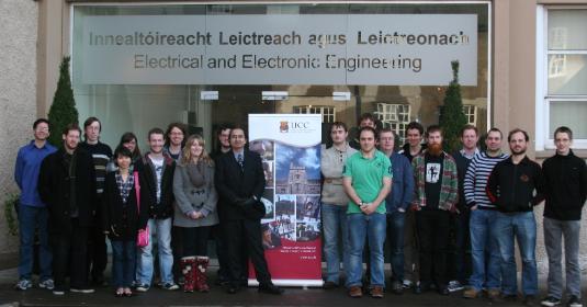 Shown are some of the members of the new IEEE Student Branch at University College Cork (UCC), Ireland. Standing from left to right are Philip Marraccini (Branch Treasurer), Bradley Snyder, Sean O’Connell, Chenchen Pan, Amy Long, Conor Donaldson, Kilian O'Donoghue (Branch Chair), Fiona Edwards-Murphy, Cian Cassidy (Branch Vice Chair), Prof. Nabeel Riza (Founding Branch Advisor), Daniel Kelleher, Alexander Jaeger Declan Gordon, Brian Baldwin, Donal Murray, David Murphy, Simon O’Reagan, Sean McSweeney, Paul McNamara, and Tadhg Lambe.