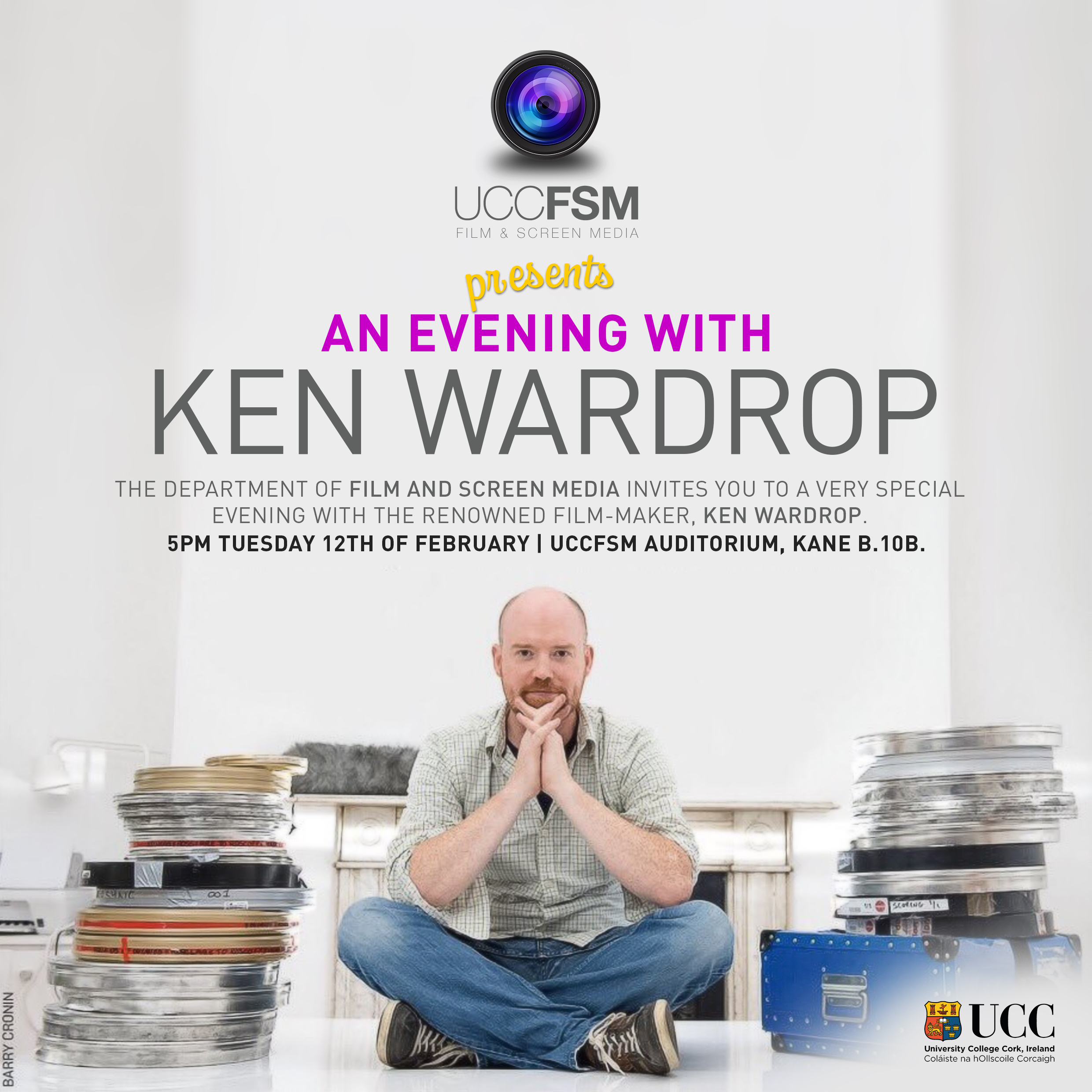 Public lecture by acclaimed director Ken Wardrop. Tues 5pm, UCC.