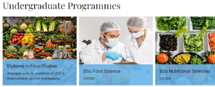 Undergraduate Programmes - School of Food and Nutritional Sciences UCC