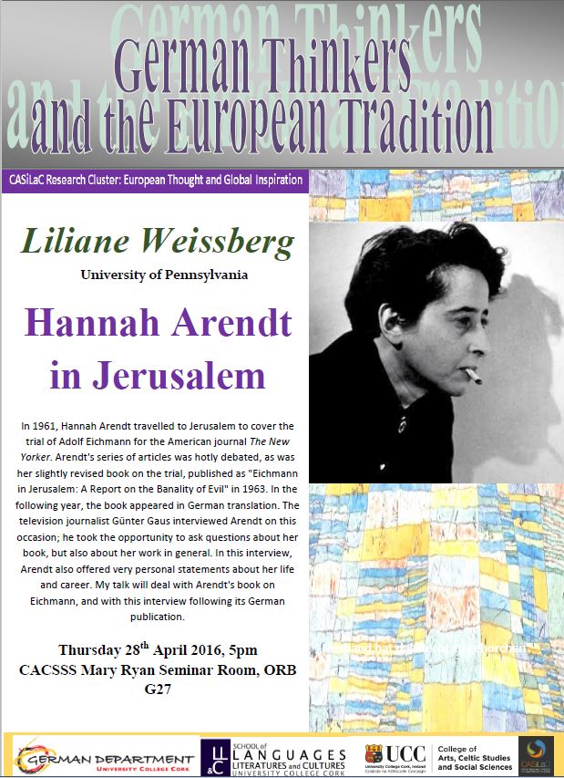 Liliane Weissberg Hannah Arendt lecture