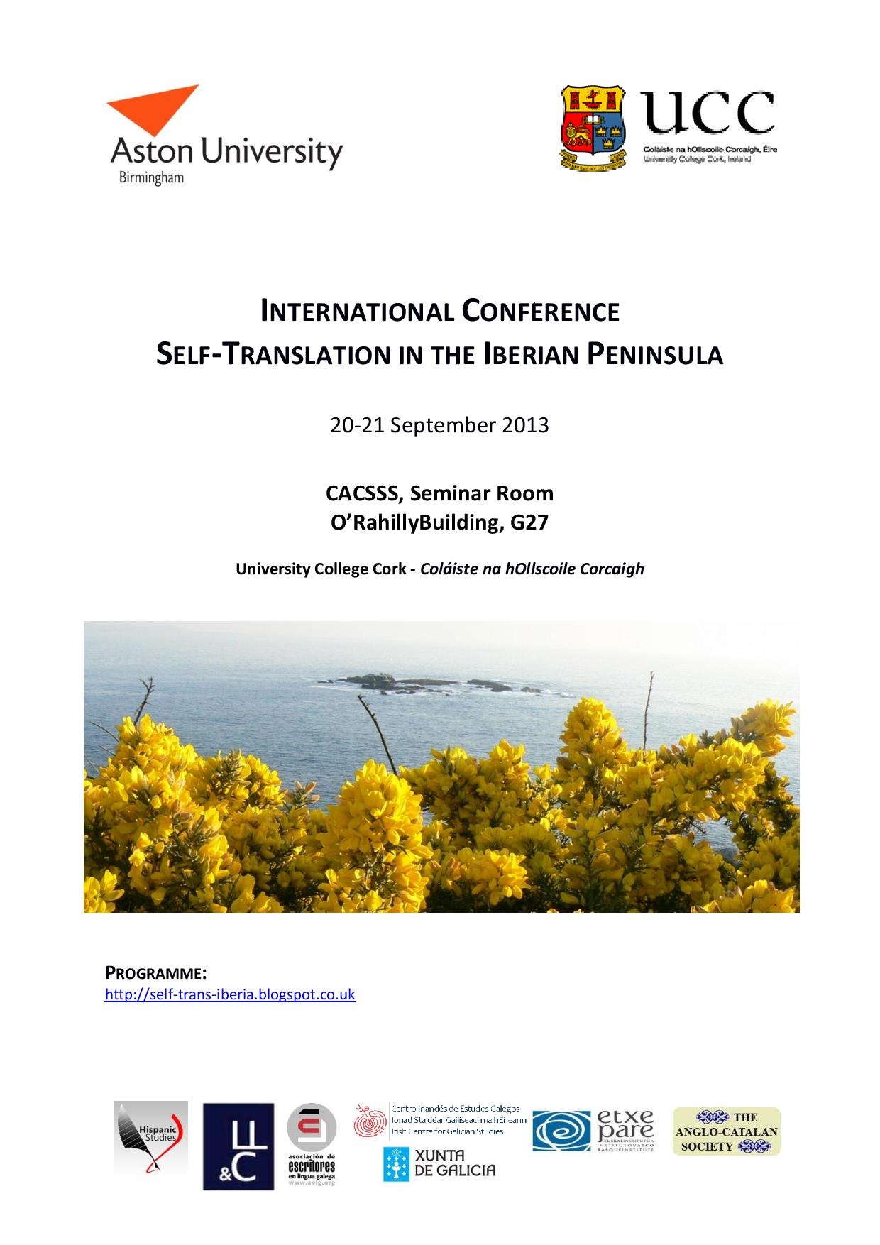 Self-Translation in the Iberian Peninsula International Conference