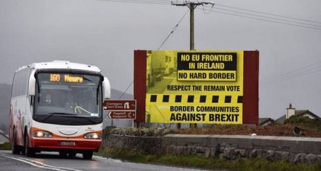 A bus crossing the Irish border