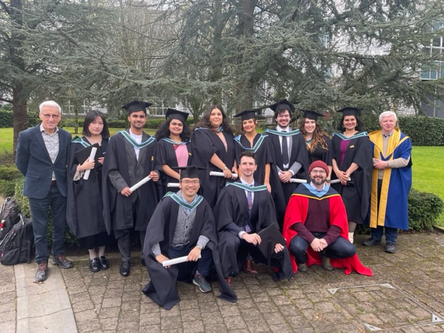 Group of MSc Financial and Computational Mathematics Graduates with staff of the School of Mathematical Sciences