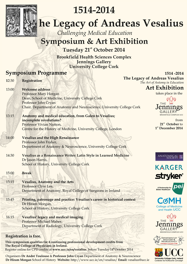 Symposium - The Legacy of Andreas Vesalius - 21 October 2014