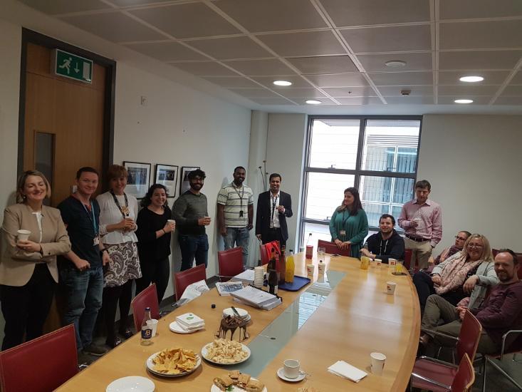 Anirudh Jaisimha and the UCC Pharmacology Department celebrating his latest achievement of completing his PhD and Viva Examinations