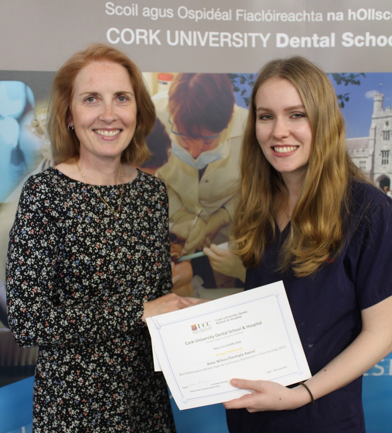 Congratulations to Sinéad McKenna winner of Dr Anne Wilson Prize for Dental Pharmacology 2017