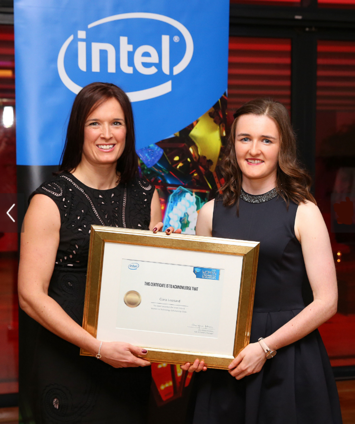 Process & Chemical Engineering First Year Student, Ciara Leonard awarded Intel Women in Technology Scholarship 2016