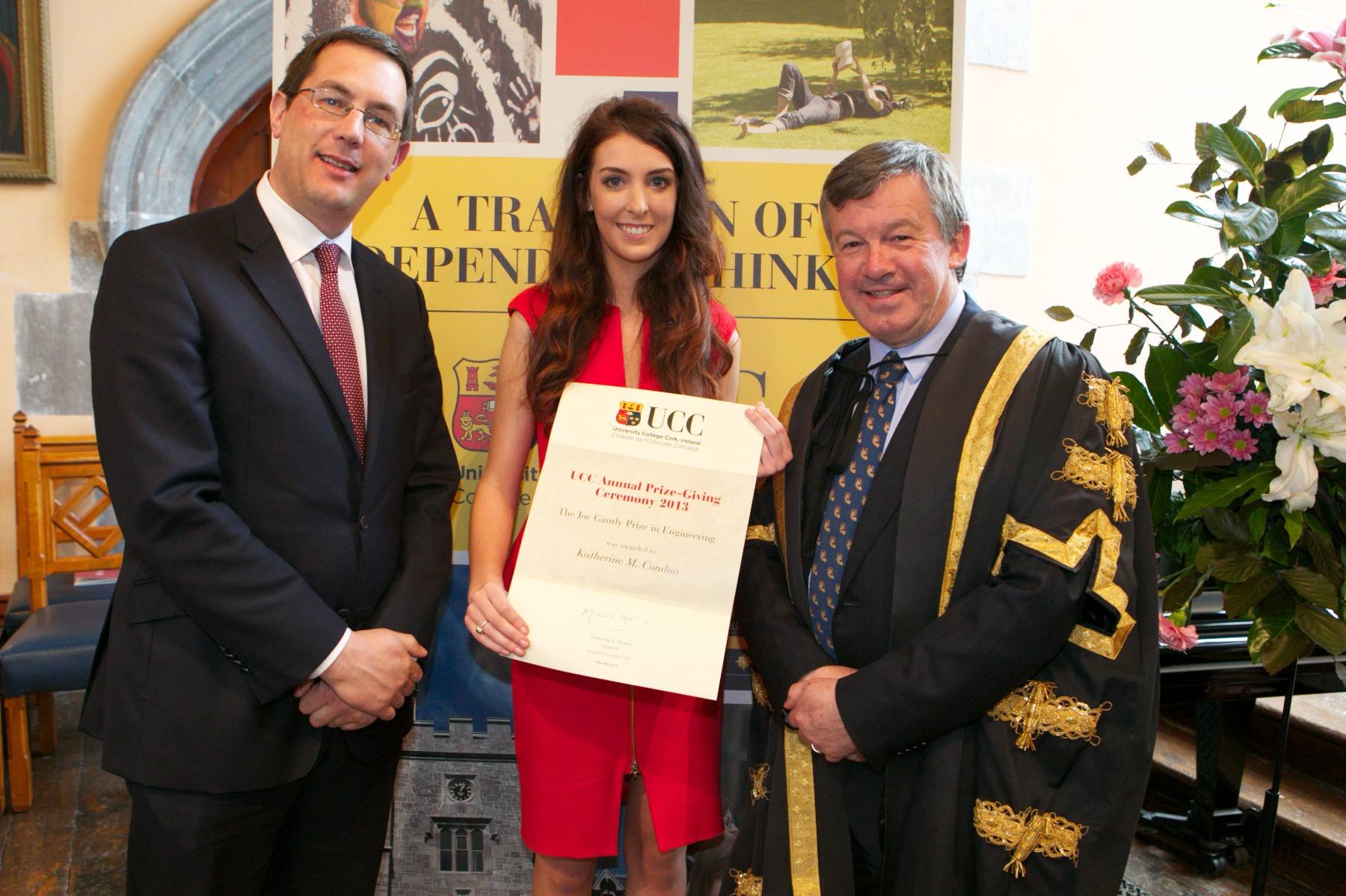 Katherine Condon is awarded the Joe Gantly Prize for Engineering at the UCC Annual Prize Giving 2014
