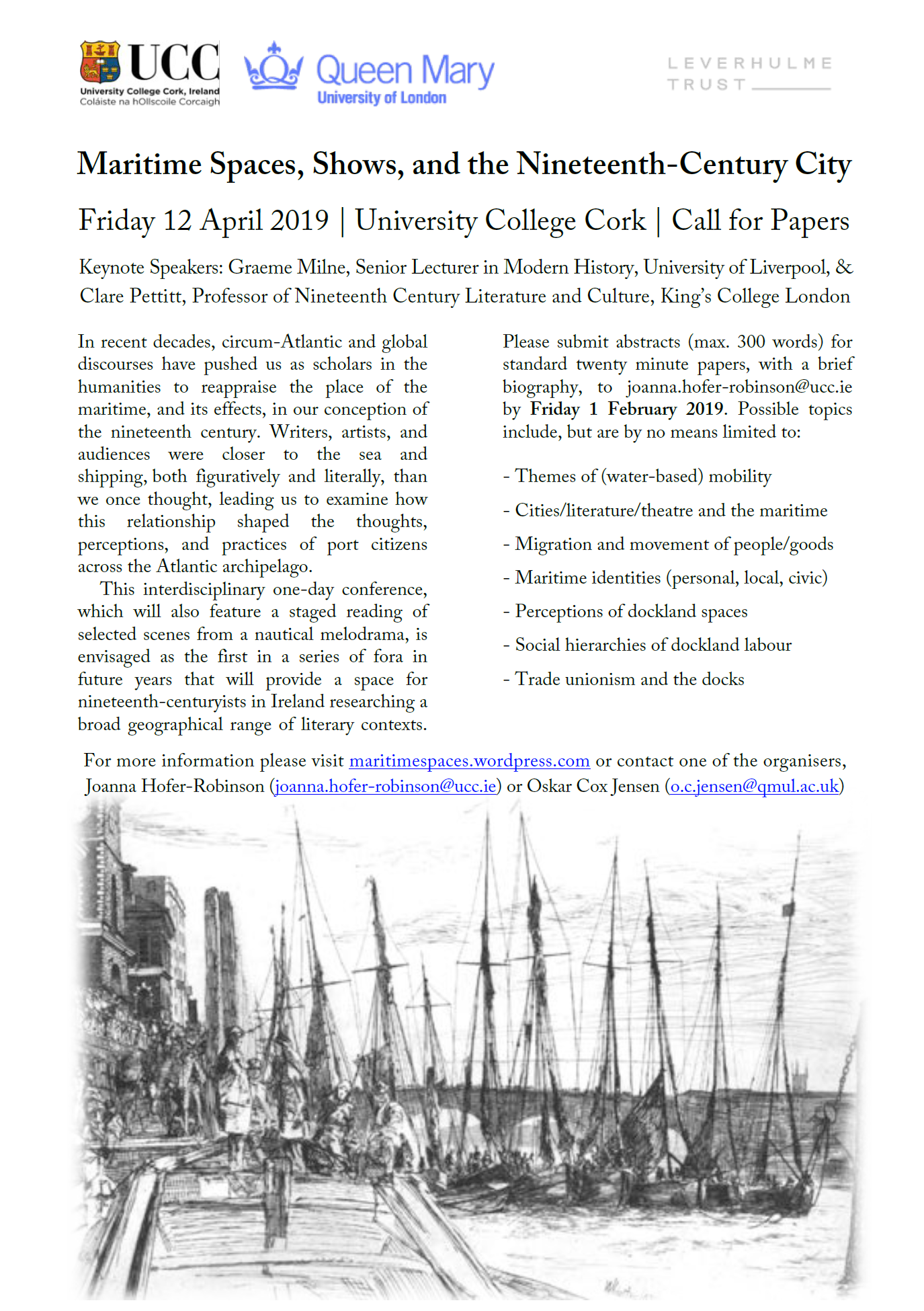 Call for Papers: Maritime Spaces, Shows, and the Nineteenth-Century City
