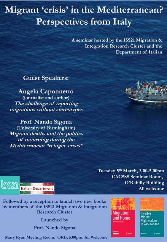 Migrant 'Crisis' in the Mediterranean? Seminar and Book launch