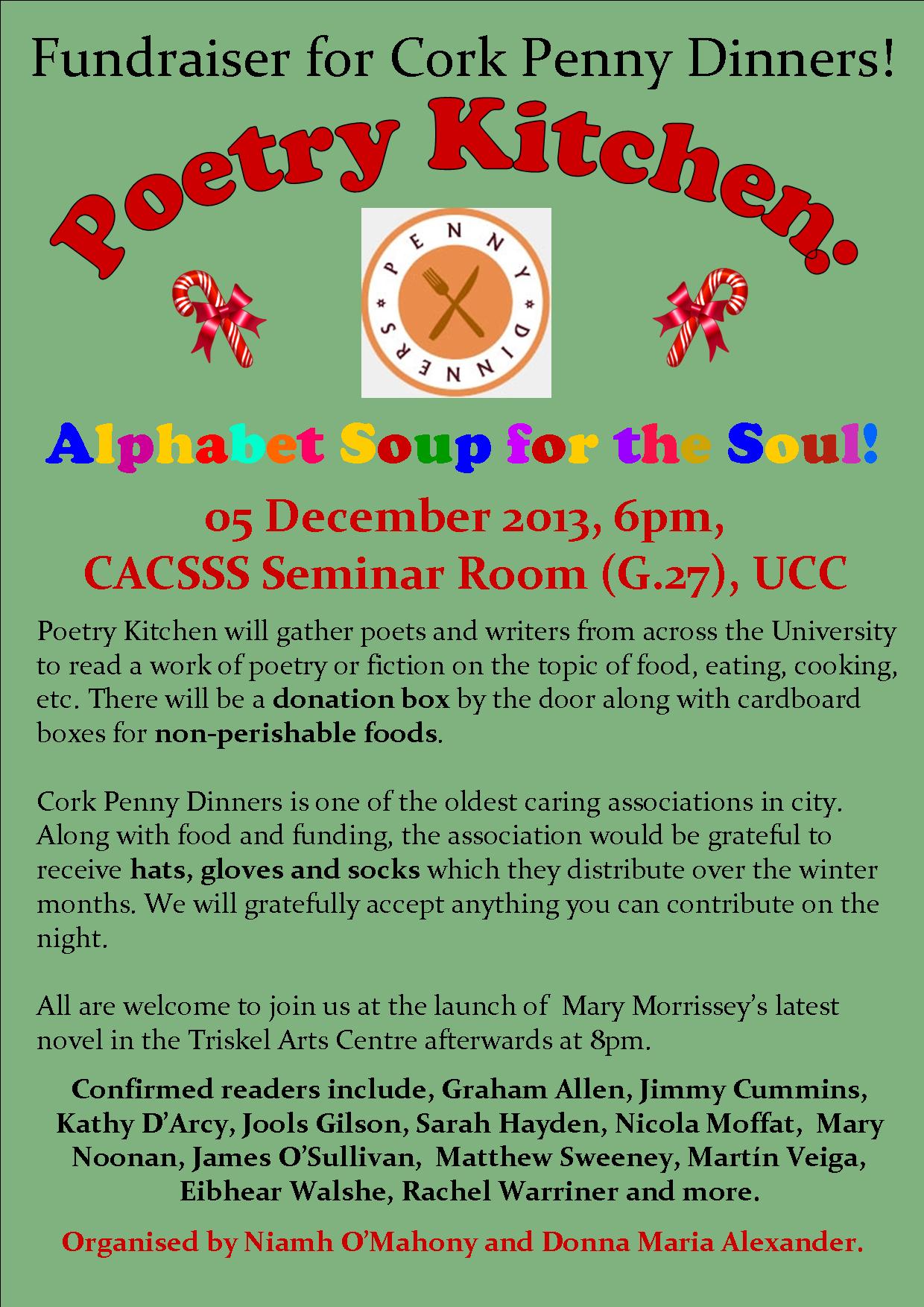 Poetry Kitchen - fundraiser for Cork Penny Dinners