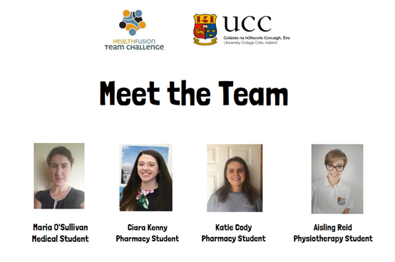 Pharmacy students represent UCC at National Health Fusion Team Challenge competition. 