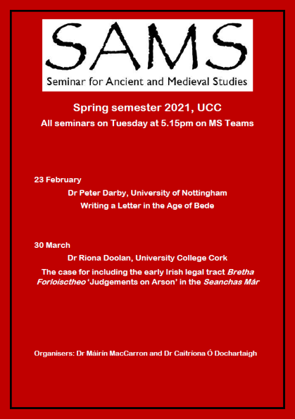Seminar for Ancient and Medieval Studies  - Spring 2021