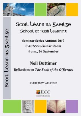 School of Irish Learning Seminar Series Autumn 2019