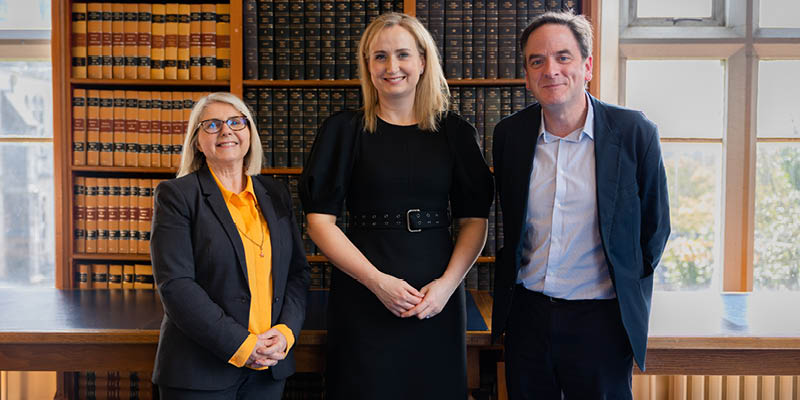 Prof Sarah Culloty, Head, College of Science, Engineering and Food Science; Prof Aoife Ryan; Prof Alan Kelly, Head, School of Food and Nutritional Sciences. Photo: Ruben Martinez, UCC.