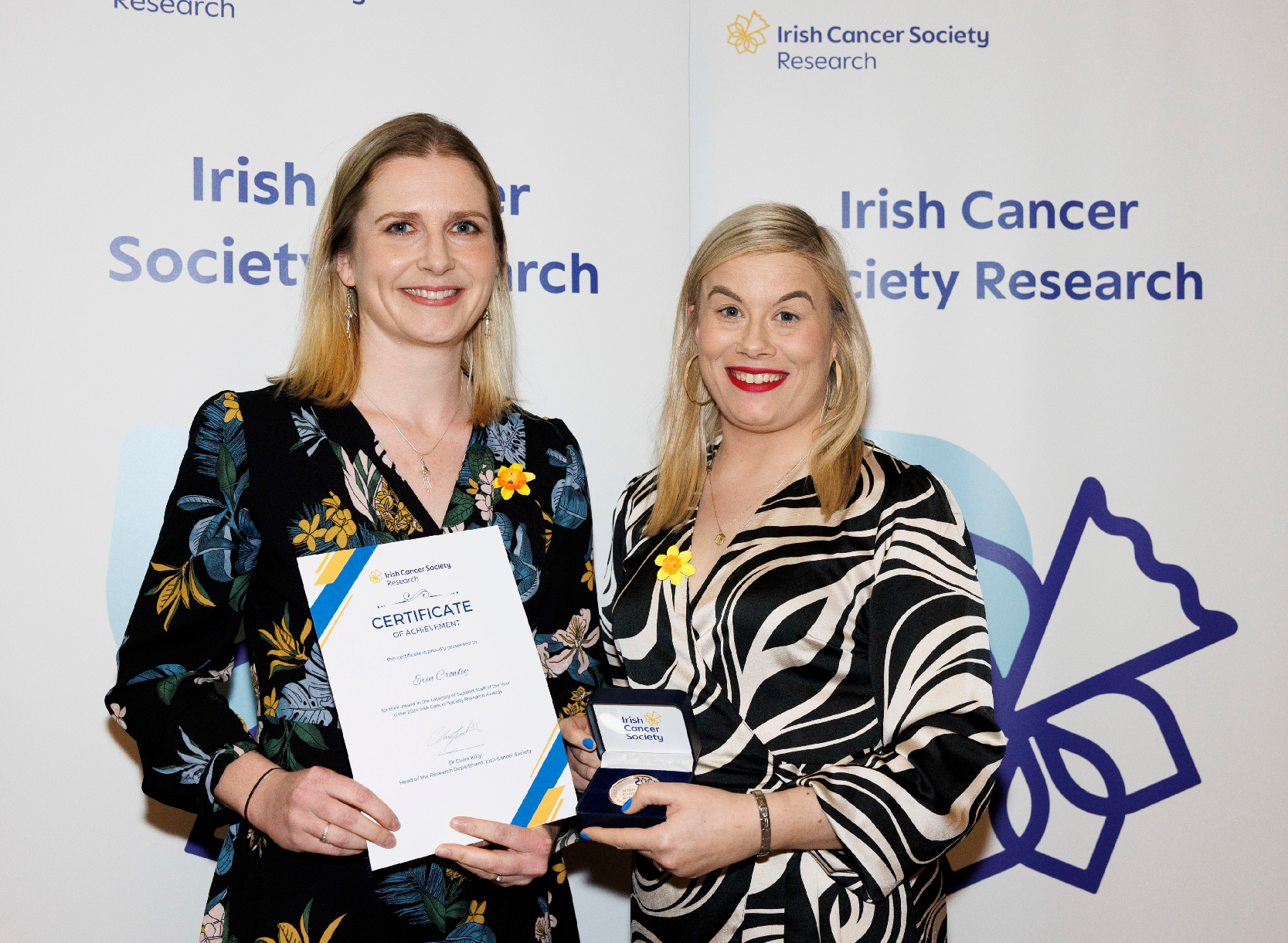Dr Erin Crowley wins Support Staff of the Year Award at Irish Cancer Society Research Awards