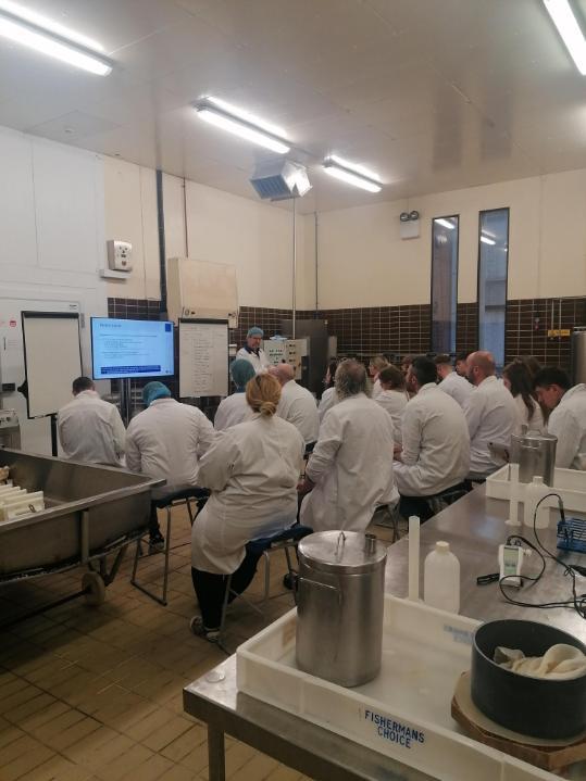 Group of students in Food Processing hall - Intro to cheese class