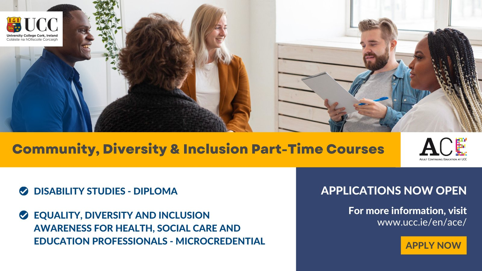 Community, Diversity and Inclusion Part Time Courses Now Open