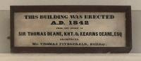 Cork Savings Bank: names of architects and builder, 1842
