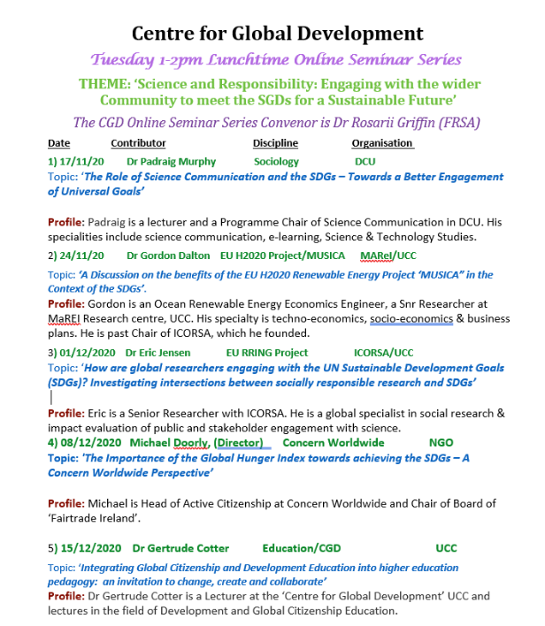 CDG Lunchtime Seminar Series 