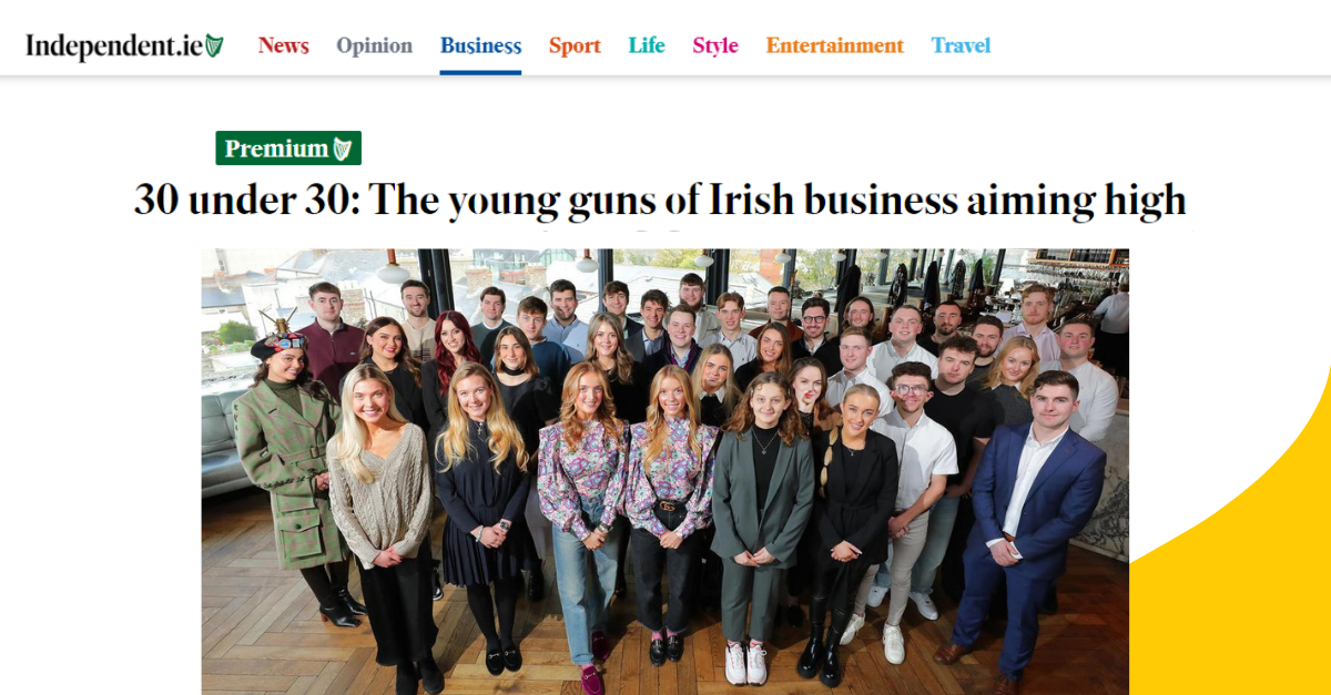 IGNITE Startups Listed in the Sunday Independent's 30 under 30 