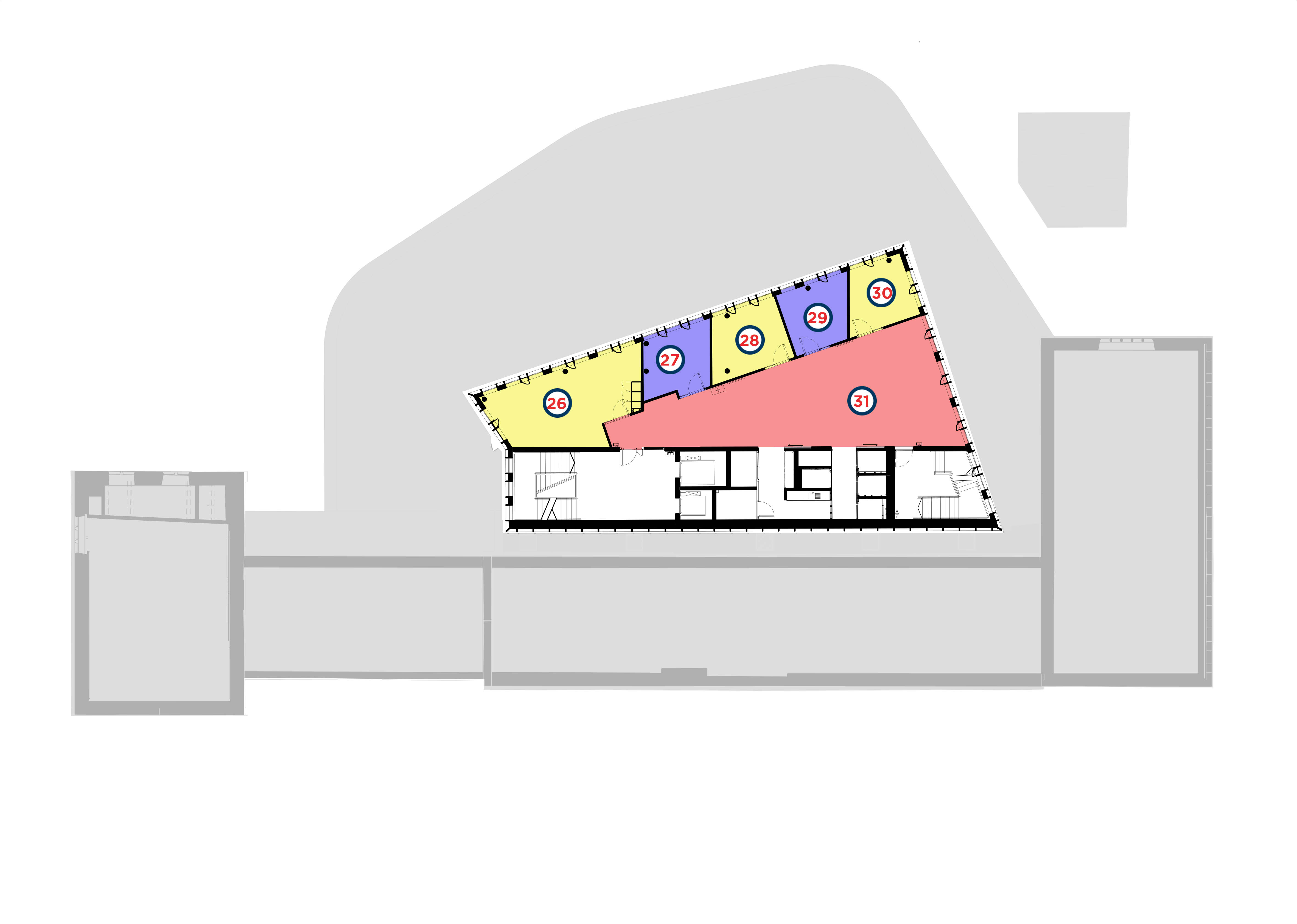 Layout floor plan for the Third Floor of the Hub