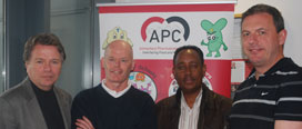 (l-r) Professor Fergus Shanahan, APC,  Professor Colin Hill, APC,  Dr Debebe Alemayehu, APC, and Professor Paul Ross, Teagasc