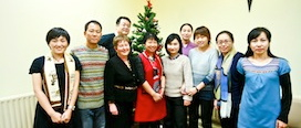 Front (left to right): Miss Fu Lei (IMUFE staff), Mr. Liu Fujun (IMUFE staff), Dr. Marian McCarthy (Co-Director of the Teaching and Learning Centre), Prof. Fan Hong (Director of the School of Asian Studies), Miss Wu Weiyi (PhD candidate of the School of Asian Studies, coordinator for the training programme), Miss Chen Yinfeng (IMUFE staff), Miss Lu Diying (IMUFE staff), Miss Zhou Ruihong (IMUFE staff). Back (left to right): Prof. Liang Yong (IMUFE staff), Prof. Wang Guixian (IMUFE staff) 