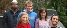 (l-r) Nazmul Hossain, Christine O’Carroll, Fionn O’Brien, Anna Iwaszuk and Bruno Godinho, winner of the ‘Science for All’ competition.