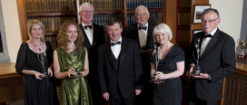UCC Alumni Achievers recognised - L-R: Aisling Foley, Leanne O’Sullivan, Dr Dick Kenefick, UCC President Dr. Michael Murphy, Dr Frank Golden, Mary Jane Kenefick, Dan MacSweeney (Image By Gerard McCarthy)