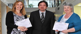 Recipients of the 'Research Supervisor Support and Development’ certificate. L-R: Dr Siobhán Dowling, School of Education, Professor Alan L. Kelly, Dean of Graduate Studies and Dr Anna Ridgeway, School of Education.