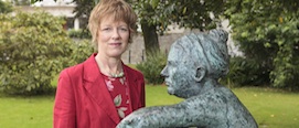 Dr Máirín O’Mahony, Catherine McAuley School of Nursing and Midwifery, UCC beside Female Nude by Cork artist Don Cronin