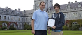 (L-R) Dr Brian Ó Gallachóir, Lecturer in Energy Engineering at the School of Engineering, UCC, pictured with UCC Engineering graduate and Marketing Network Student of the Year Peter Duffy.