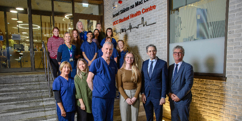 UCC students and staff pictured with Minister Simon Harris at the opening of UCC's new Student Health Centre. Image credit: Provision 