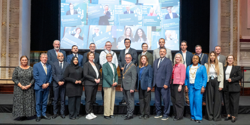 Mayors and elected representatives at the WHO Summit of Mayors on Climate and Health in Cork, Ireland, hosted by Cork City Council and the WHO European Healthy Cities Network. Photo: Gerard McCarthy.