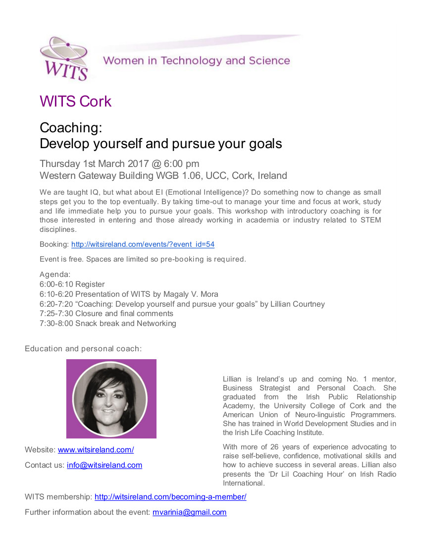 WITS Coaching Event, March 1st, 6 p.m.