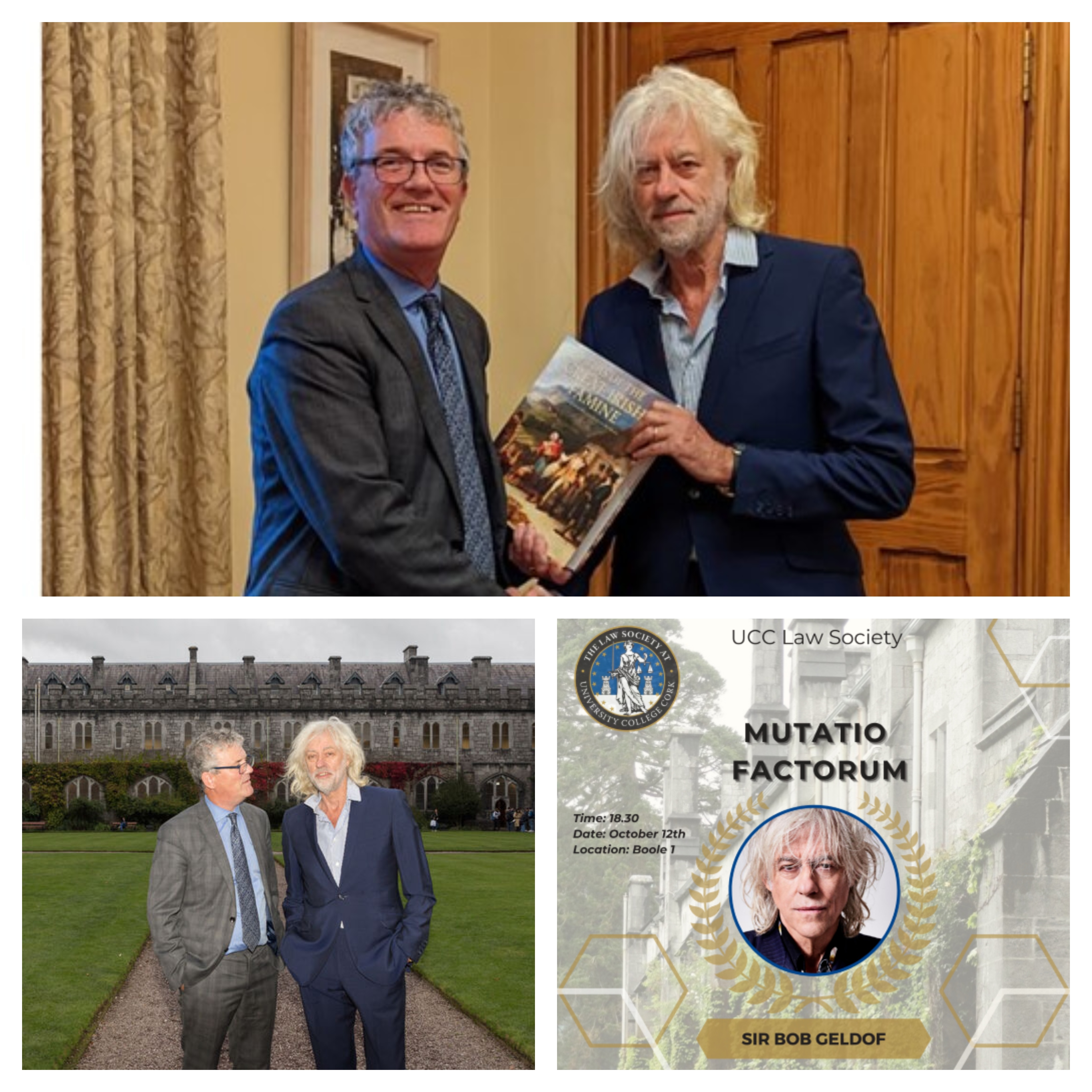 UCC Law Society’s Mutatio Factorem award presented to Sir Bob Geldof