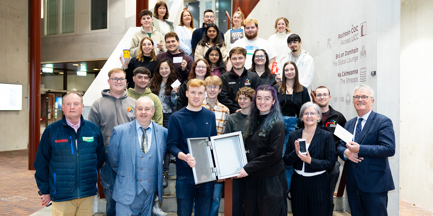 Members of the Students' Union and the UCC 180th Anniversary Working Group at the TIme Capsule Sealing Ceremony. 