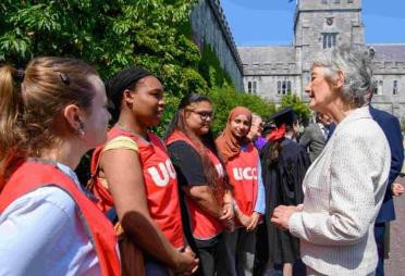 UCC students with President Connolly
