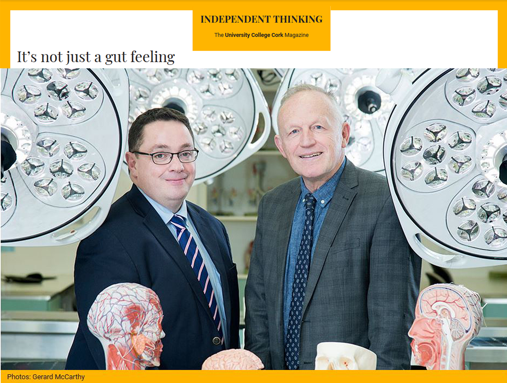Prof Cryan profiled in UCC's Independent Thinking Magazine