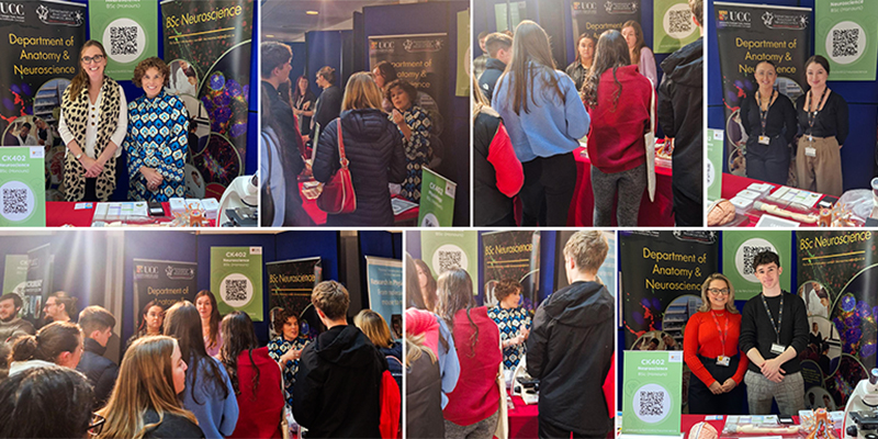 Dr Olivia O'Leary, new Director of BSc Neuroscience, hosts BSc Neuroscience stand at the UCC Open Day October 14th 2023